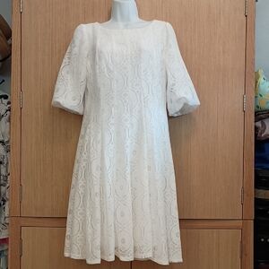 NWT Rabbit Designs SZ 10 SS White Dress
